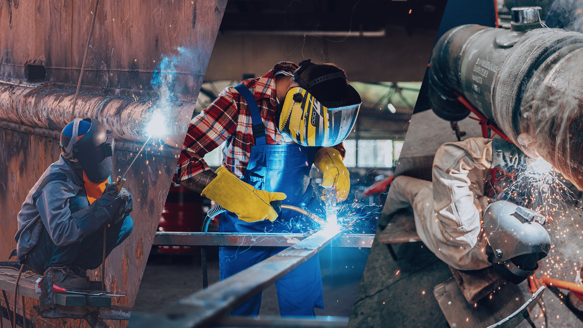 Image of welders working in multiple roles for various industries.